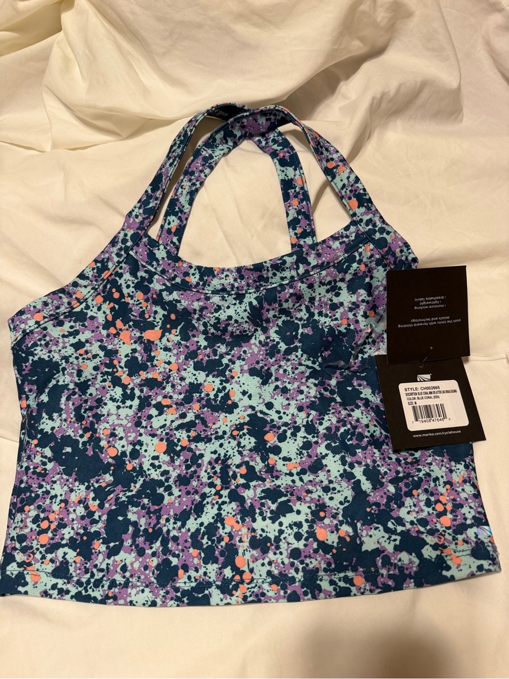 Splash-Print Tote Bag in Teal, Purple & Coral